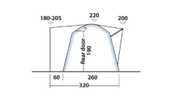 Outwell Milestone Shade Air Drive Away Awning 17 Outwell Milestone Shade Air Drive Away Awning -Vago Camping Shop 111093 milestone shade air drawing elevation 4