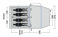 Outwell Rosedale 4PA Air Tent -Vago Camping Shop 111178 rosedale 4pa drawing floorplan3