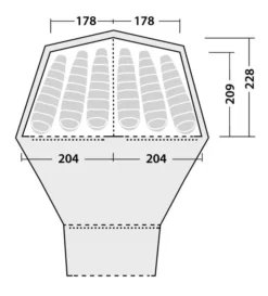 Robens Kiowa Inner Tent -Vago Camping Shop 130113 inner tent kiowa drawing floorplan 2