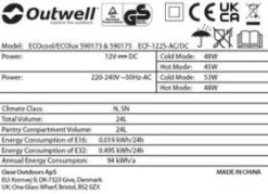 Outwell ECOcool 24 Ltr Slate Grey Coolbox 12v & 230v -Vago Camping Shop 590173 ecocool slate grey 24 12v 230v feature photo9 1