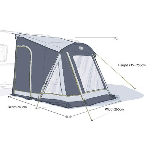 Maypole Stoneleigh 260cm Caravan Porch Awning 2 Maypole Stoneleigh 260cm Caravan Porch Awning - Image 2