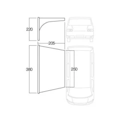 Vango AirBeam Sky Canopy 2.5m -Vago Camping Shop airbeam sky canopy for caravan motorhomes 25m3