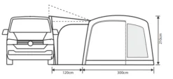 Outdoor Revolution Cayman Curl Air Mid Drive Away Awning -Vago Camping Shop cayman curl air low 3 1