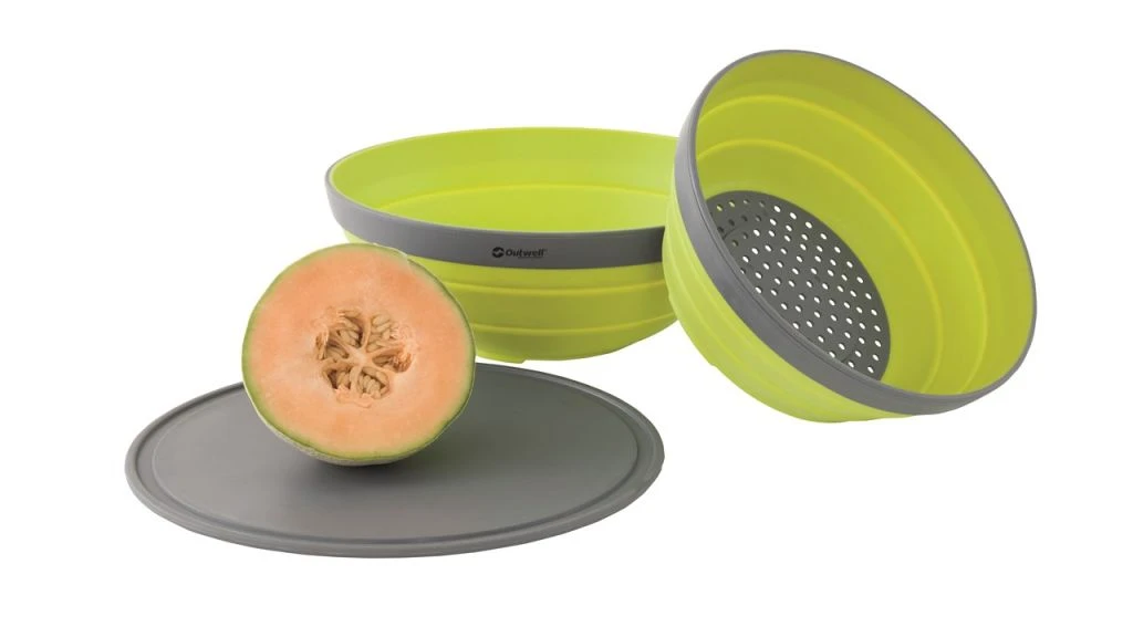 Outwell Collaps Bowl & Colander Set Shadow Green 1 Outwell Collaps Bowl & Colander Set Shadow Green