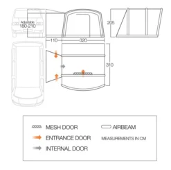 Vango Cove II Low Air Drive Away Awning -Vago Camping Shop cove ii air low floorplan high