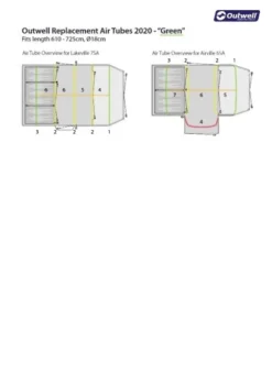 Outwell Air Repair Tube Green 610cm - 725cm -Vago Camping Shop outwell tube kit green