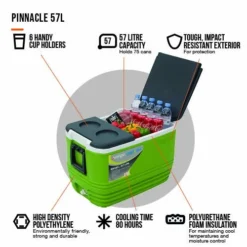 Vango Pinnacle 57L Cooler -Vago Camping Shop pinnacle 57l infographic lo