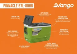 Vango Pinnacle 57L Cooler -Vago Camping Shop pinnnacle 57l 80hr hr medium