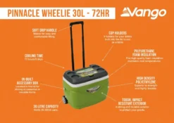 Vango Pinnacle 30L Wheelie Cooler -Vago Camping Shop pinnnacle wheelie 30l 72hr hr medium