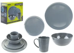 Summit 16 Piece Melamine Dining Set In Grey