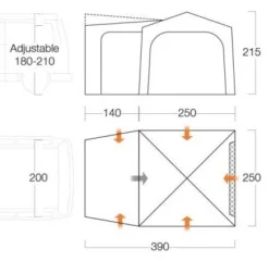 Vango Tailgate Hub Low Awning -Vago Camping Shop tailgate hub lowmain1