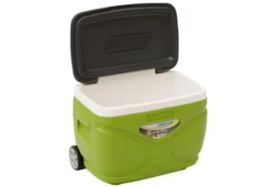 Vango Pinnacle 30L Wheelie Cooler -Vago Camping Shop van 2021 essentials pinnacle wheelie 30l hi 06 1 open
