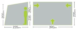 Quest Falcon Air 390 Porch Awning -Vago Camping Shop westfield falcon 390 dimensions image